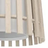 Candeeiro de teto com três abajures em madeira natural clara FATTORIA EGLO 900903
