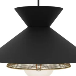 Candeeiro de teto com três abajures em metal preto GRIZEDALE EGLO 43886