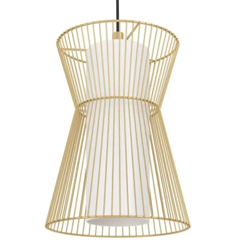 Candeeiro de teto com três abajures de arame dourado MASETA EGLO 99636