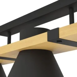 Candeeiro de teto com três abajures em aço preto MACCLES EGLO 43955