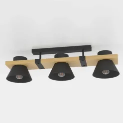 Candeeiro de teto com três abajures em aço preto MACCLES EGLO 43955