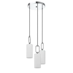 Candeeiro de teto com três abajures de vidro opalino MAJANA EGLO 390128