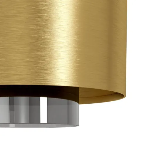 Candeeiro de teto com três abajures de metal latão e vidro preto fumado DUGLIA EGLO 390067