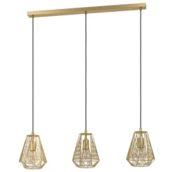 Candeeiro de teto com três abajures em latão escovado STYPE EGLO 43696