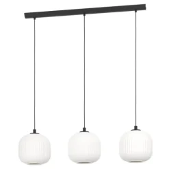 Candeeiro de teto com três abajures de vidro branco MANTUNALLE EGLO 99367