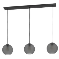 Candeeiro de teto com três lâminas de vidro mate cinzento ARANGONA EGLO 390214
