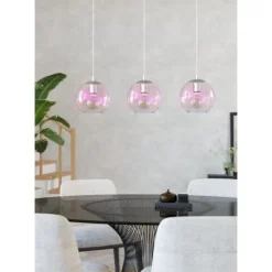 Candeeiro de teto com três vidros iridescentes ARISCANI 2 EGLO 901919