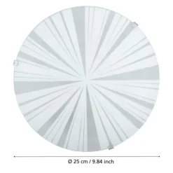 Candeeiro de Teto com Vidro Branco Acetinado e Metal MARS 1 EGLO 89239