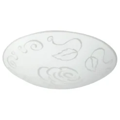 Candeeiro de Teto com Vidro Branco Acetinado e Motivos Florais MARS 1 EGLO 89238