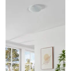 Candeeiro de Teto com Vidro Branco Acetinado e Motivos Florais MARS 1 EGLO 89238