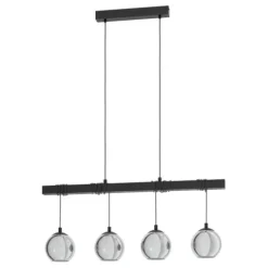 Candeeiro de teto com vidro fumado e aço ARGALLO EGLO 39761
