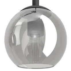 Candeeiro de teto com vidro fumado e aço ARGALLO EGLO 39761