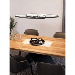 Candeeiro de teto elegante em alumínio e aço preto GIANELLA EGLO 900948