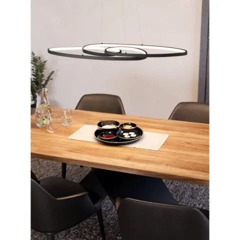 Candeeiro de teto elegante em alumínio e aço preto GIANELLA EGLO 900948