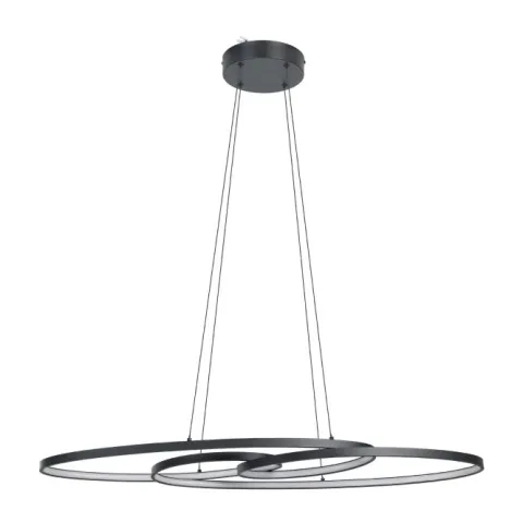 Candeeiro de teto elegante em alumínio e aço preto GIANELLA EGLO 900948