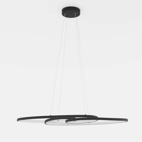Candeeiro de teto elegante em alumínio e aço preto GIANELLA EGLO 900948