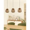 Candeeiro de teto em aço com 3 soquetes E27 bronze escovado ESPINAL EGLO 901098
