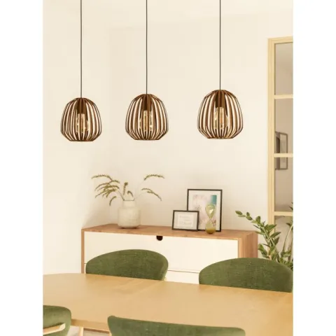 Candeeiro de teto em aço com 3 soquetes E27 bronze escovado ESPINAL EGLO 901098