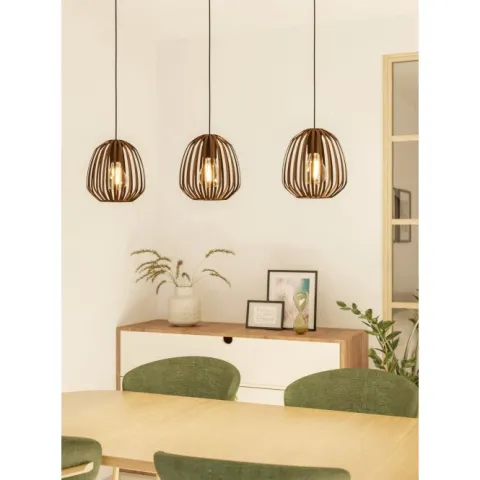 Candeeiro de teto em aço com 3 soquetes E27 bronze escovado ESPINAL EGLO 901098