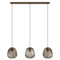 Candeeiro de teto em aço com 3 soquetes E27 bronze escovado ESPINAL EGLO 901098