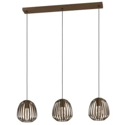 Candeeiro de teto em aço com 3 soquetes E27 bronze escovado ESPINAL EGLO 901098