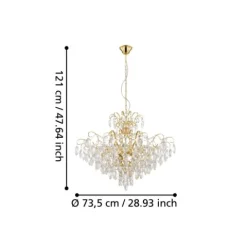 Candeeiro de teto em cristal e metal cor de latão FENOULLET 1 EGLO 39606