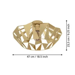 Candeeiro de teto em forma de diamante dourado CARLTON EGLO 43908