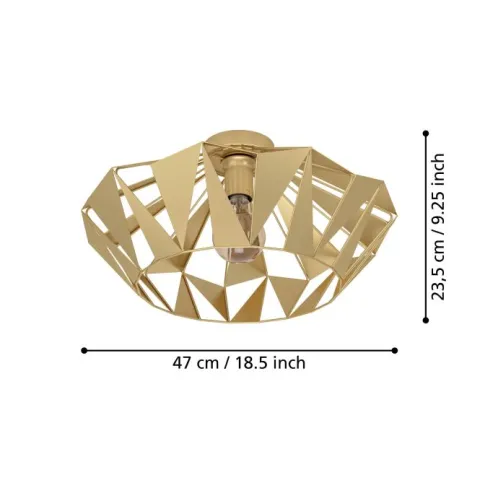 Candeeiro de teto em forma de diamante dourado CARLTON EGLO 43908