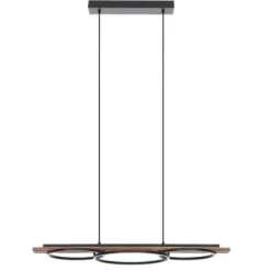 Candeeiro de teto em madeira de pinho e metal preto BOYAL EGLO 99624