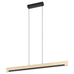 Candeeiro de teto em madeira e aço preto CAMACHO EGLO 901737