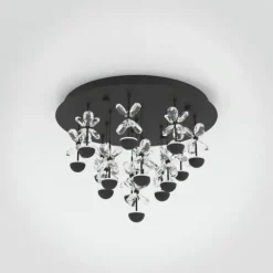 Candeeiro de teto em metal preto com vidro transparente PIANOPOLI 2 EGLO 390275