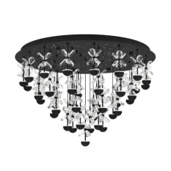 Candeeiro de teto em metal preto com vidro transparente PIANOPOLI 2 EGLO 390276