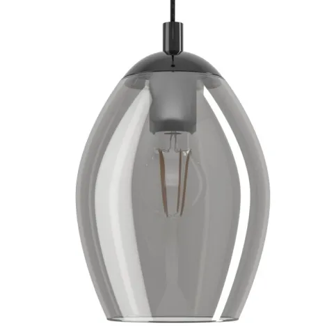 Candeeiro de teto ESTANYS com 4 abajures de vidro fumé preto-transparente 39566