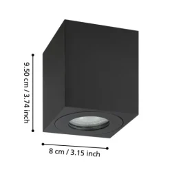 Candeeiro de teto exterior preto quadrado TORRECOLA EGLO 901029