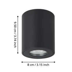 Candeeiro de teto exterior preto TORRECOLA EGLO 901028