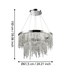 Candeeiro de teto extravagante com vidros brilhantes ANTELAO EGLO 39281