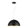Candeeiro de Teto GAETANO 1 em Aço Preto com Interior Dourado Elegante 94936