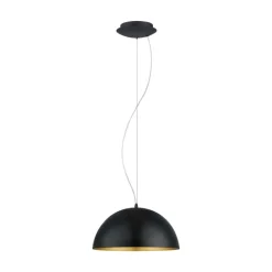 Candeeiro de Teto GAETANO 1 Preto com Interior Dourado 38 cm EGLO 94935