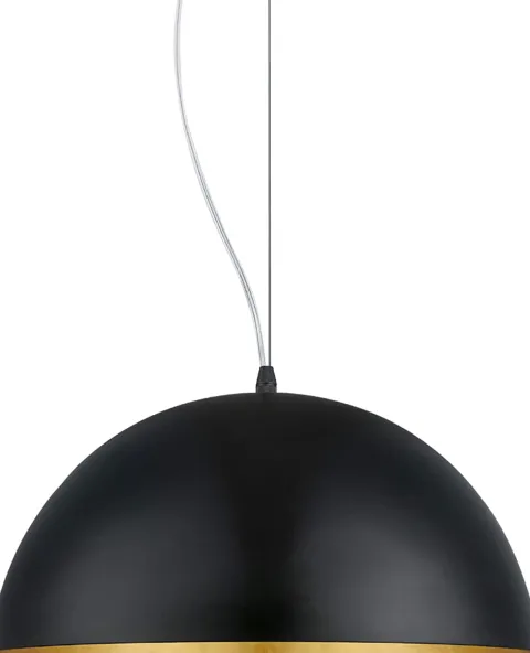 Candeeiro de Teto GAETANO 1 Preto com Interior Dourado 38 cm EGLO 94935