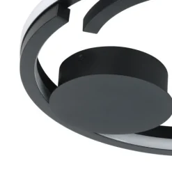 Candeeiro de teto LED com anel aberto curvo preto mate MEZZOMONTE EGLO 901821