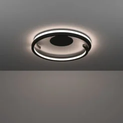 Candeeiro de teto LED com anel aberto curvo preto mate MEZZOMONTE EGLO 901821