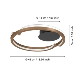 Candeeiro de teto LED com anéis metálicos entrelaçados MEZZOMONTE EGLO 901825