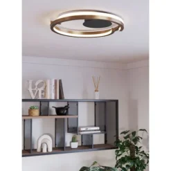 Candeeiro de teto LED com anéis metálicos entrelaçados MEZZOMONTE EGLO 901825