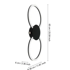 Candeeiro de teto LED com anéis e luz suave VENTICELLO 1 EGLO 902124