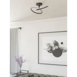 Candeeiro de teto LED com anéis inclinados preto mate CONGIUNTI EGLO 902144