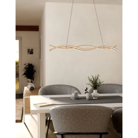 Candeeiro de teto LED com aspeto madeira LASANA 4 EGLO 901106