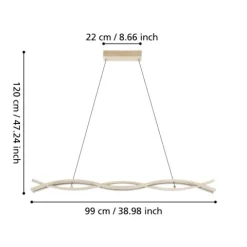 Candeeiro de teto LED com aspeto madeira LASANA 4 EGLO 901106