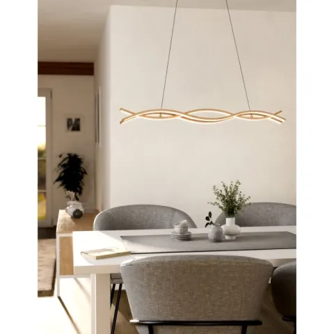 Candeeiro de teto LED com aspeto madeira LASANA 4 EGLO 901106