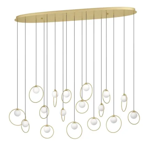 Candeeiro de teto LED com baldaquim em latão e esferas opacas PORTOCOLOM EGLO 390348