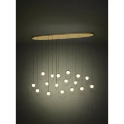 Candeeiro de teto LED com baldaquim em latão e esferas opacas PORTOCOLOM EGLO 390348